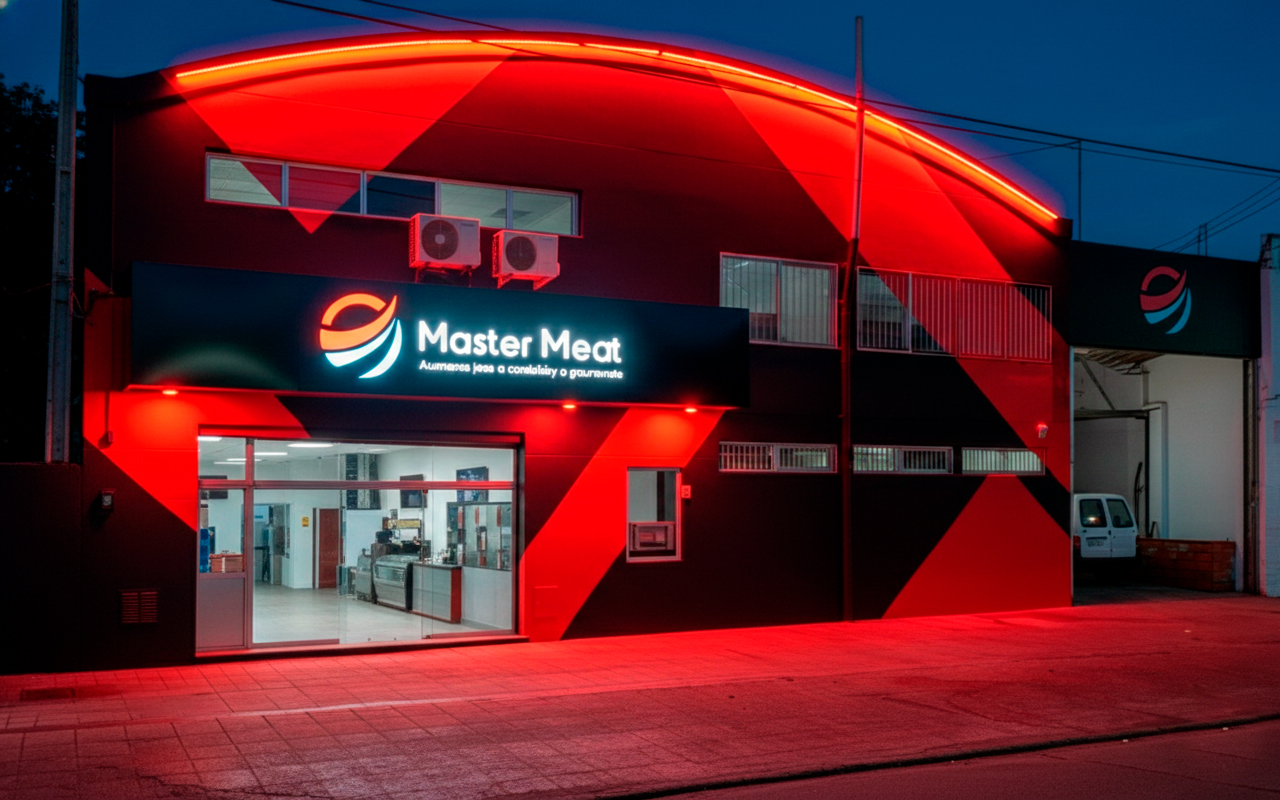 Fachada Master Meat Nocturna